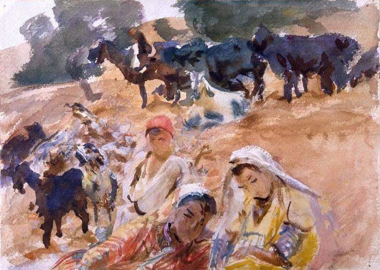 John Singer Sargent Goatherds Norge oil painting art